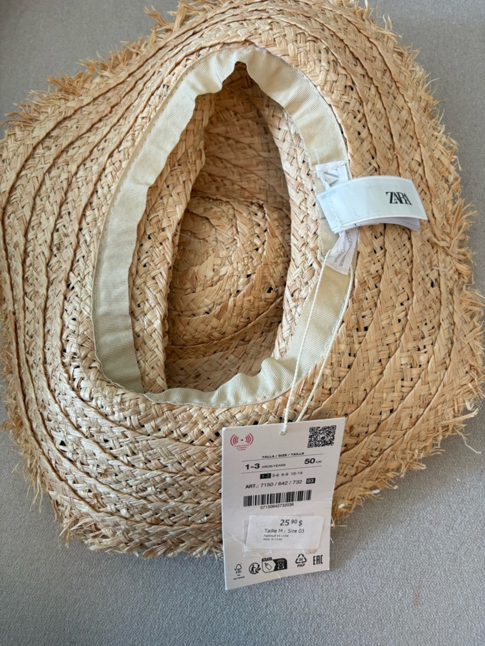 ZARA FRAYED RAFFIA BOATER HAT - Picture 6 of 7